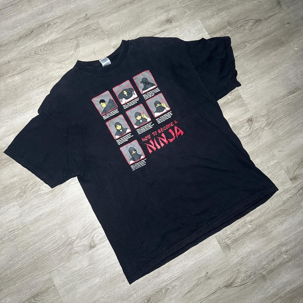 "How to become a ninja" funny 2000's memes t shirt tee